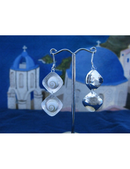 LE 0081 Earrings Shiva Eye Shell Silver