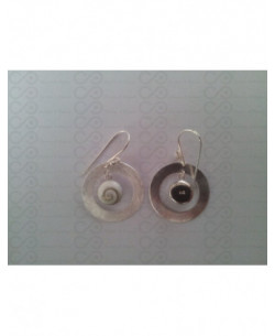 LE 0082 Earrings Shiva Eye Shell Silver 2