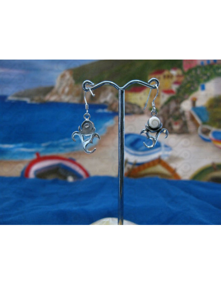 LE 0084 Boucles d'oreilles Shiva Oeil Argent