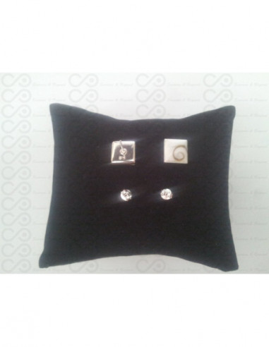 LE 0085s Pendientes Shiva Ojo Plata