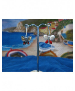 LE 0086re Boucles d'oreilles Shiva Oeil Argent