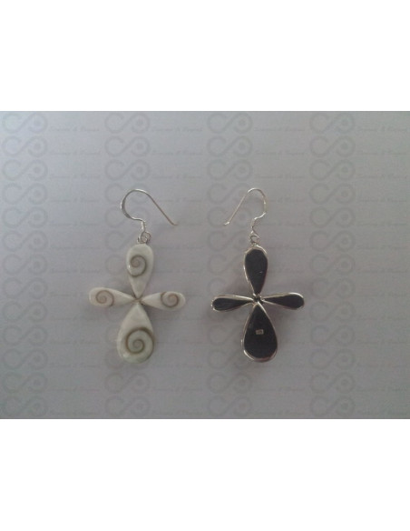 LE 0087 Boucles d'oreilles Shiva Oeil Argent