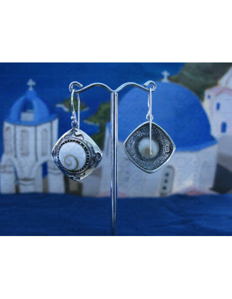 LE 0090 Earrings Shiva Eye Shell Silver