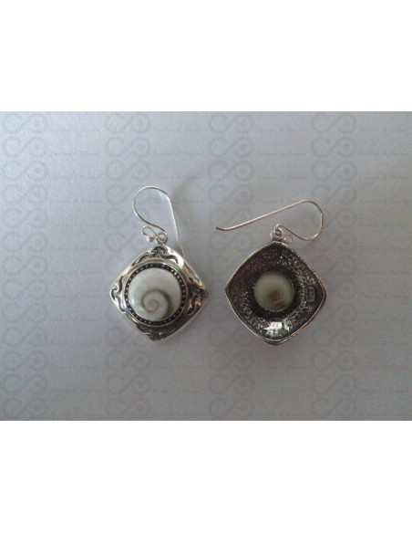 LE 0090 Boucles d'oreilles Shiva Oeil Argent