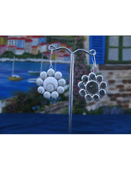 LE 0091 Boucles d'oreilles Shiva Oeil Argent