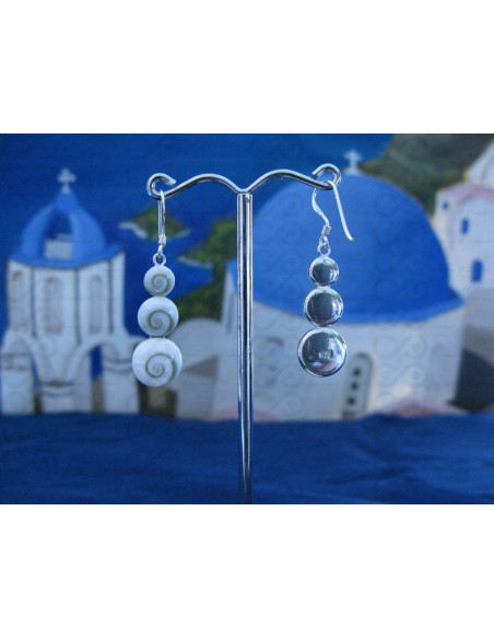 LE 0096 Earrings Shiva Eye Shell Silver