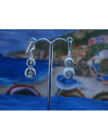 LE 0097 Earrings Shiva Eye Shell Silver