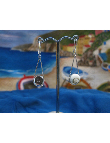 LE 0098 Earrings Shiva Eye Shell Silver