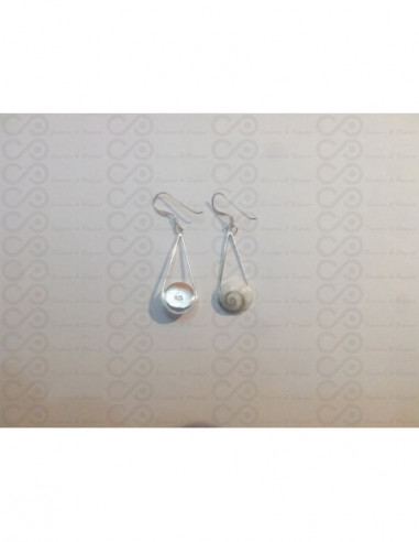 LE 0098 Earrings Shiva Eye Shell Silver