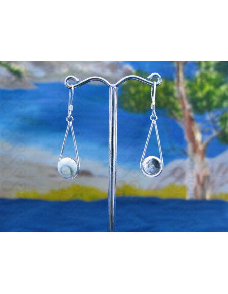 LE 0099 Earrings Shiva Eye Shell Silver