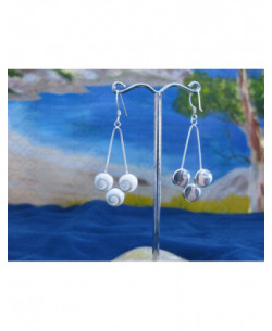 LE 0100 Boucles d'oreilles Shiva Oeil Argent