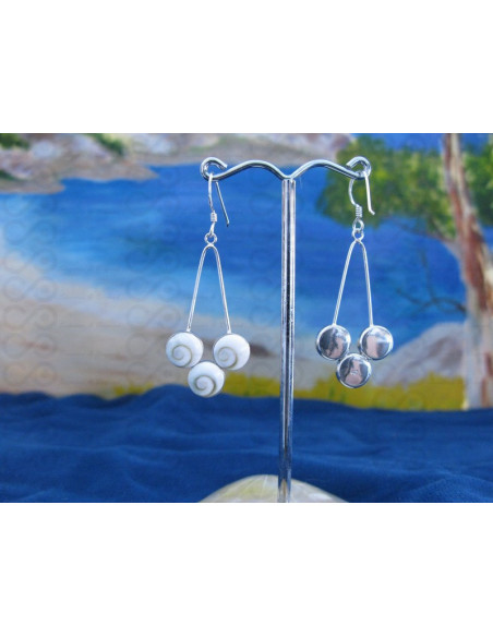 LE 0100 Boucles d'oreilles Shiva Oeil Argent