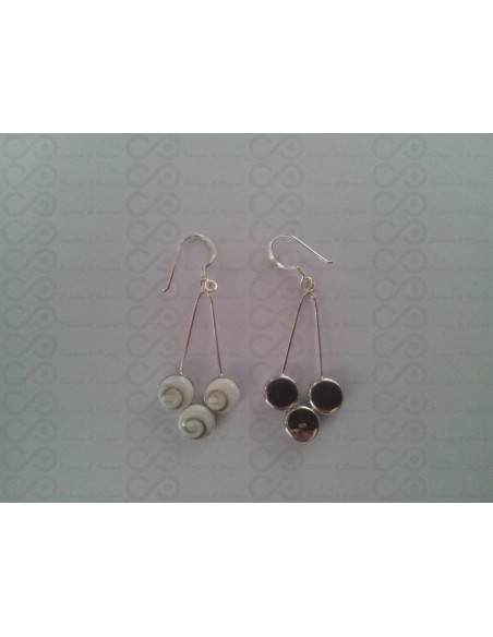 LE 0100 Pendientes Shiva Ojo Plata