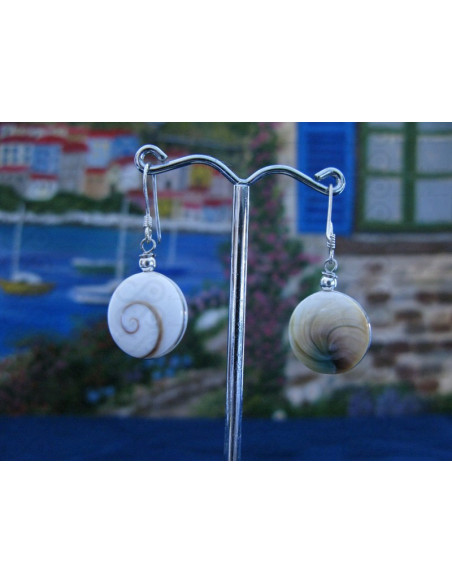 LE 0101 Earrings Shiva Eye Shell Silver