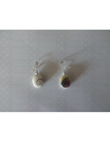 LE 0102 Earrings Shiva Eye Shell Silver