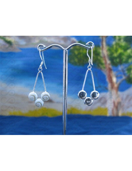 LE 0103 Boucles d'oreilles Shiva Oeil Argent