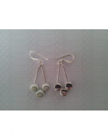 LE 0103 Earrings Shiva Eye Shell Silver