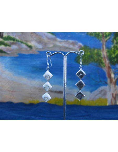 LE 0105 Boucles d'oreilles Shiva Oeil Argent