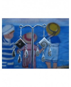 LE 0106 Earrings Shiva Eye Shell Silver