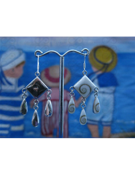 LE 0106 Boucles d'oreilles Shiva Oeil Argent