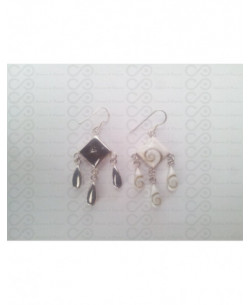 LE 0106 Earrings Shiva Eye Shell Silver 2