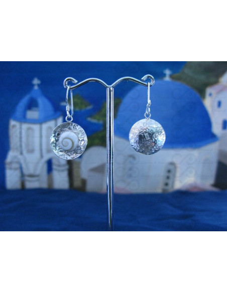 LE 0109 Pendientes Shiva Ojo Plata