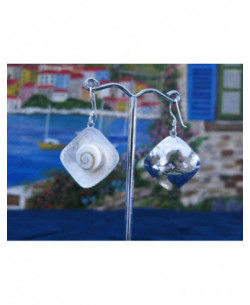 LE 0110ro Pendientes Shiva Ojo Plata