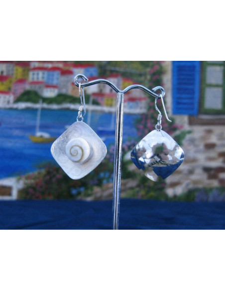 LE 0110ro Boucles d'oreilles Shiva Oeil Argent