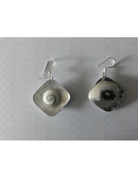 LE 0110ro Pendientes Shiva Ojo Plata