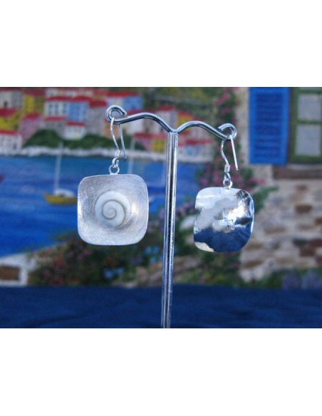LE 0110sq Pendientes Shiva Ojo Plata