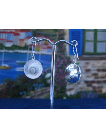 LE 0111 Earrings Shiva Eye Shell Silver