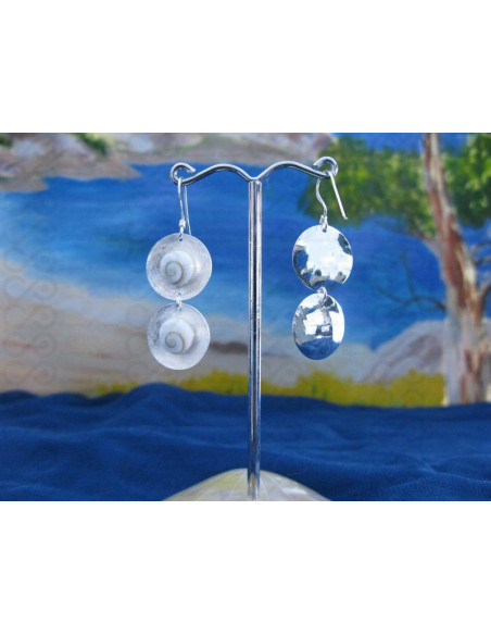 LE 0112 Earrings Shiva Eye Shell Silver