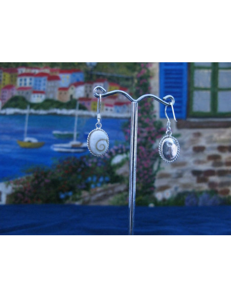 LE 0126 Boucles d'oreilles Shiva Oeil Argent