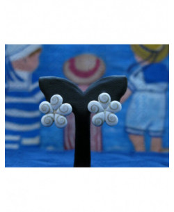 LE 0130s Boucles d'oreilles Shiva Oeil Argent