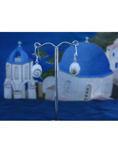 LE 0132 Earrings Shiva Eye Shell Silver