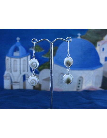 LE 0133 Earrings Shiva Eye Shell Silver