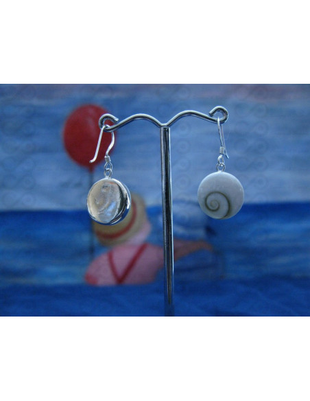 LE 0142 Earrings Shiva Eye Shell Silver