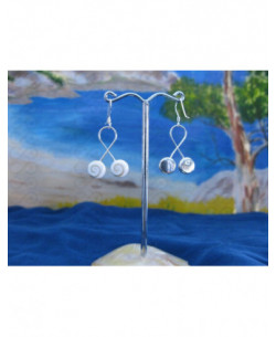 LE 0157 Boucles d'oreilles Shiva Oeil Argent