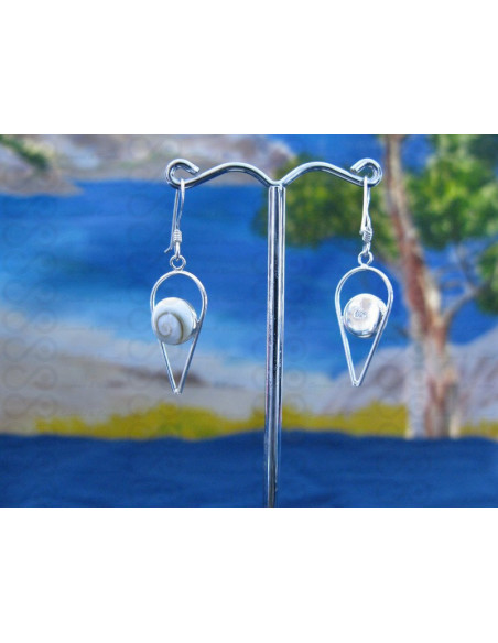 LE 0158 Earrings Shiva Eye Shell Silver