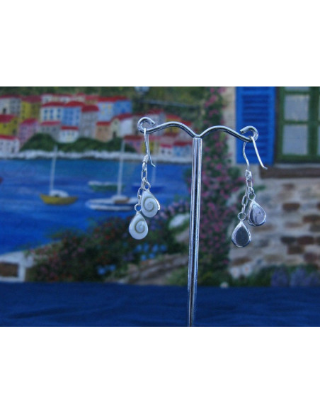 LE 0161 Boucles d'oreilles Shiva Oeil Argent