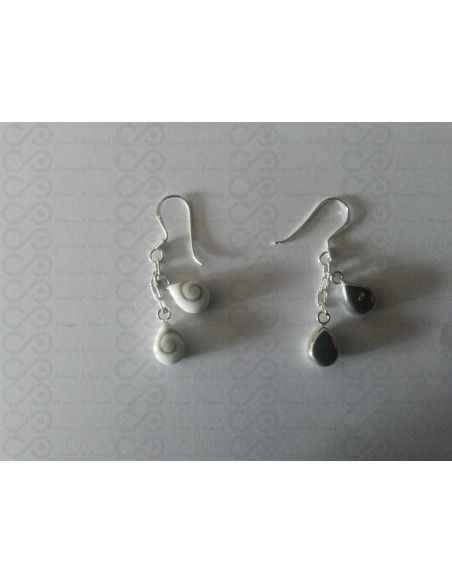 LE 0161 Earrings Shiva Eye Shell Silver