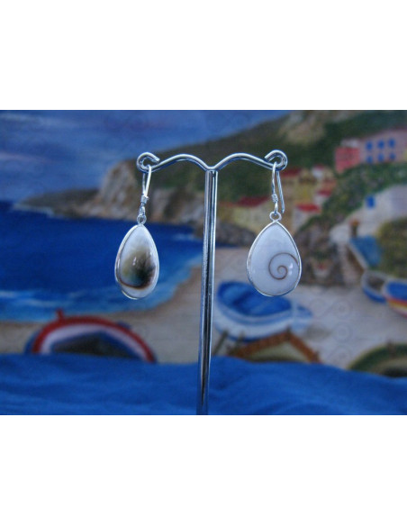 LE 0177 Earrings Shiva Eye Shell Silver