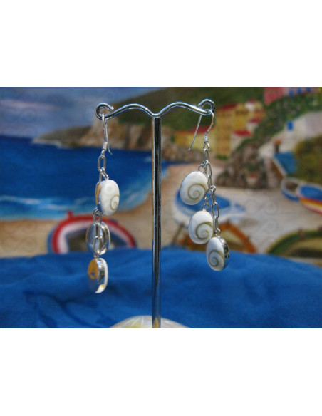 LE 0188 Earrings Shiva Eye Shell Silver