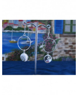 LE 0191 Earrings Shiva Eye Shell Silver
