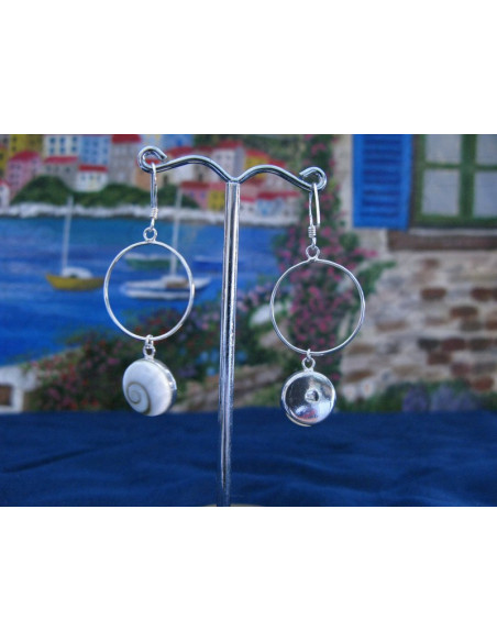 LE 0191 Boucles d'oreilles Shiva Oeil Argent