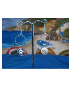 LE 0192 Earrings Shiva Eye Shell Silver