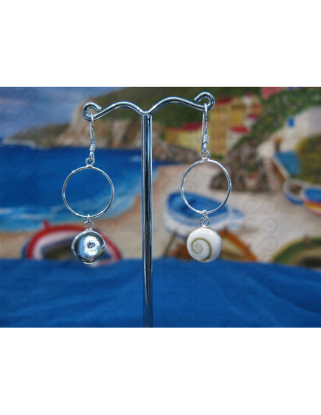 LE 0192 Earrings Shiva Eye Shell Silver