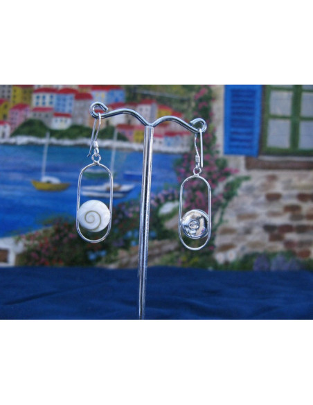 LE 0193 Earrings Shiva Eye Shell Silver