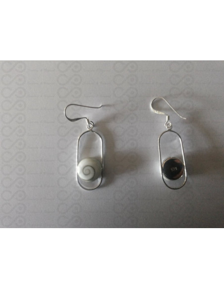 LE 0193 Earrings Shiva Eye Shell Silver