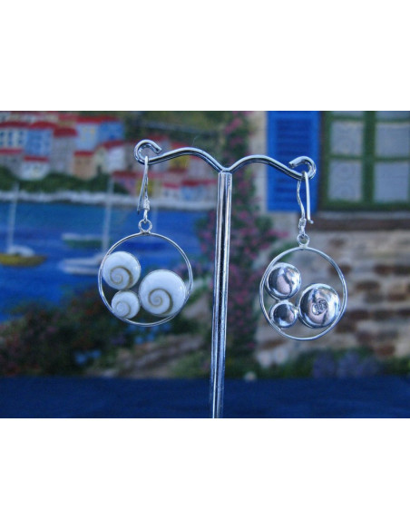 LE 0197 Earrings Shiva Eye Shell Silver